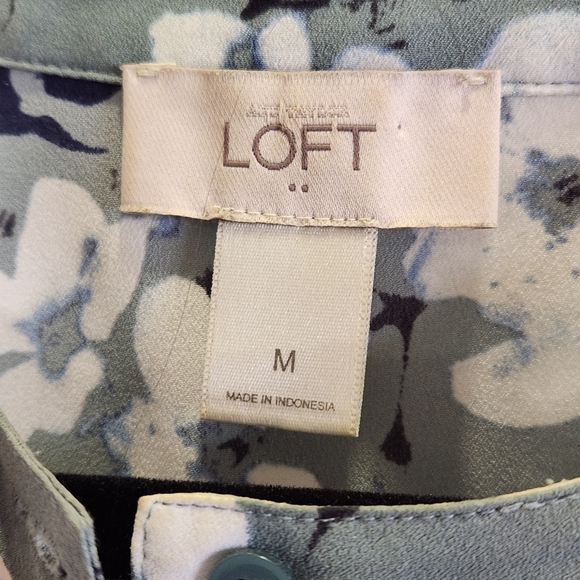 LOFT Floral Sleeveless Midi Dress - Green and White - Picture 12 of 12